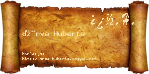 Árva Huberta névjegykártya